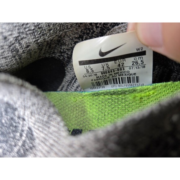 Nike Free RN Flyknit Shoes Men's 8.5 Black White Oreo Running Athletic Sneakers - Picture 8 of 8